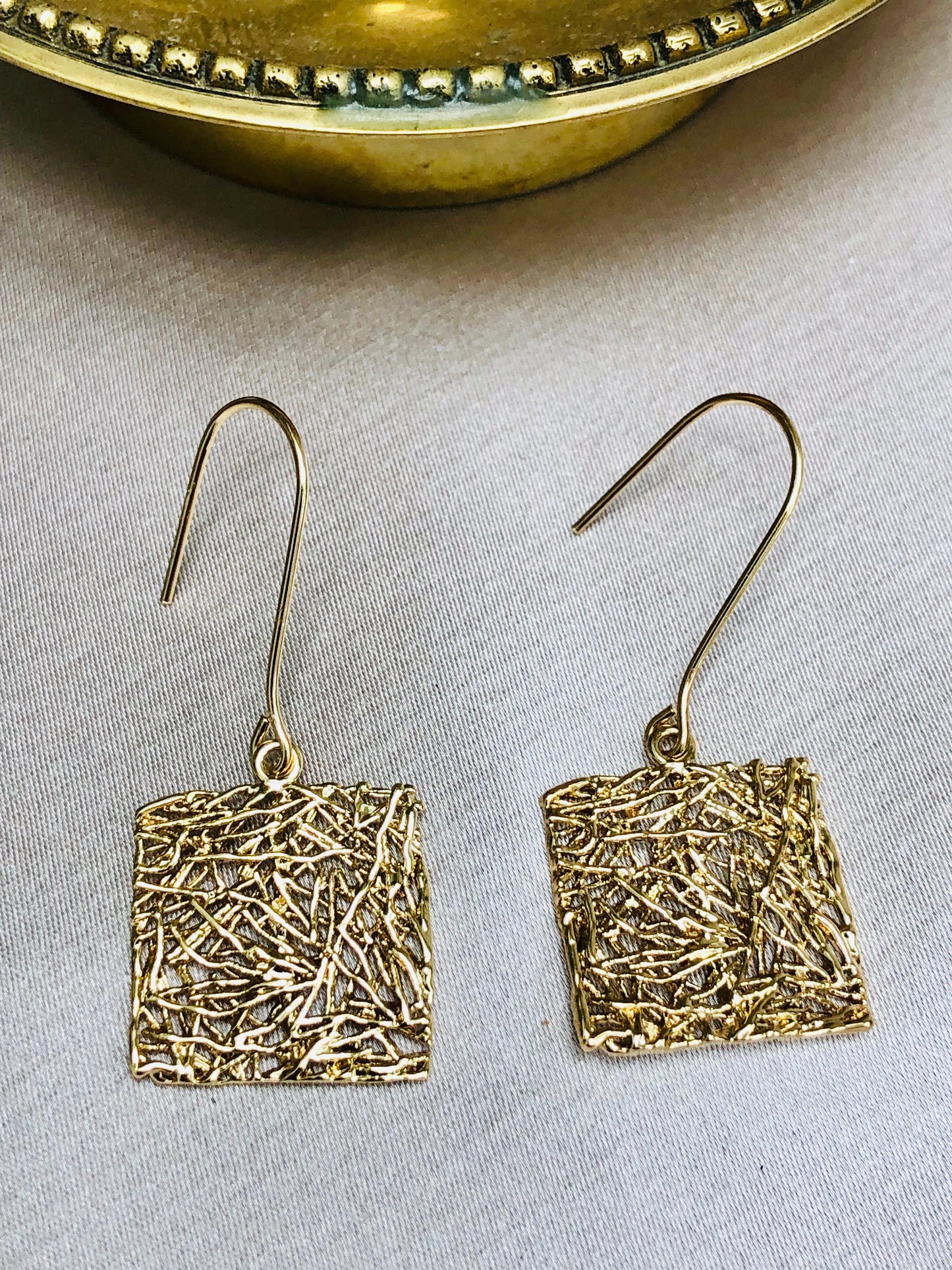 Woven Golden Earrings