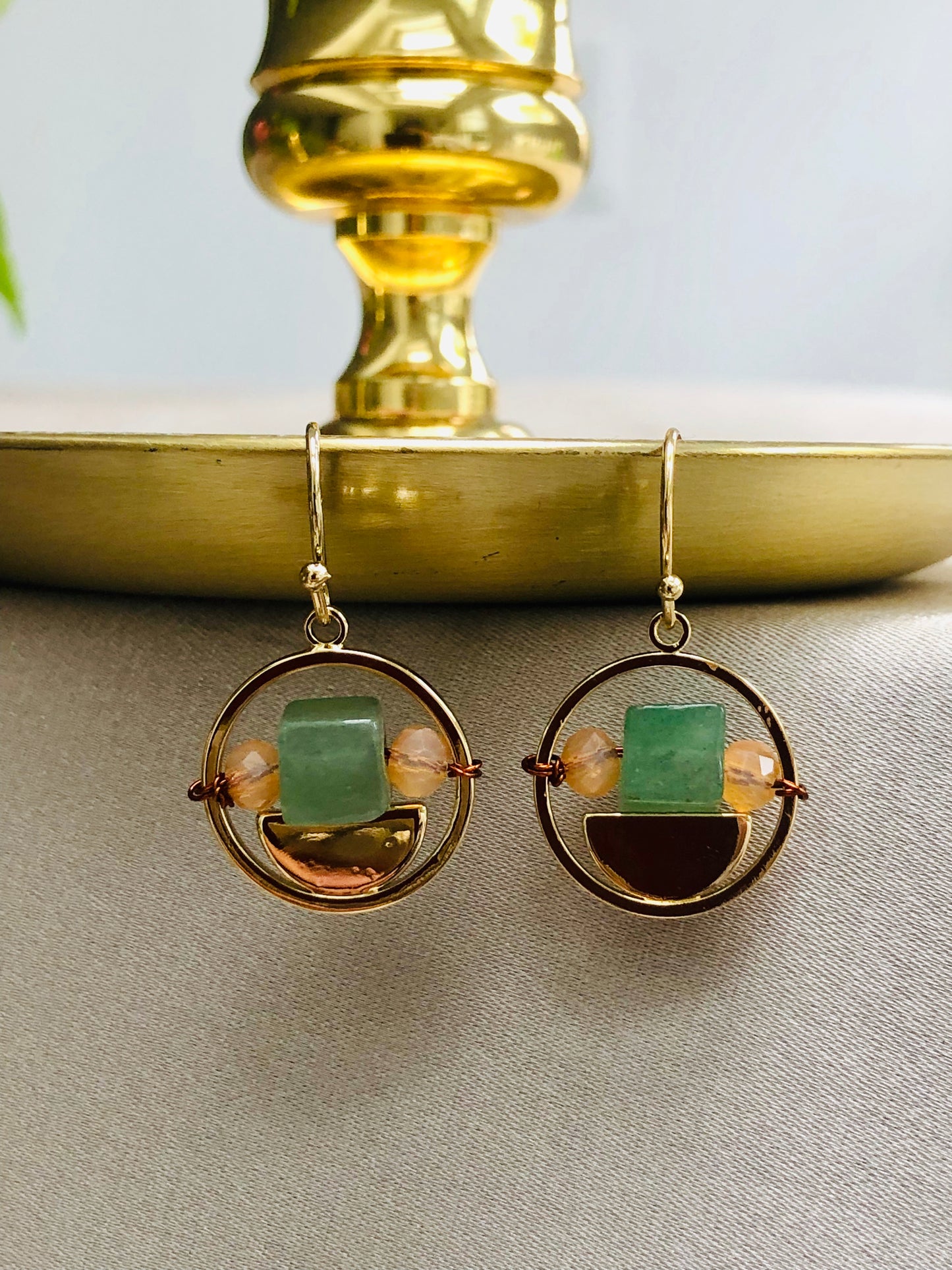 Green Stone Earrings