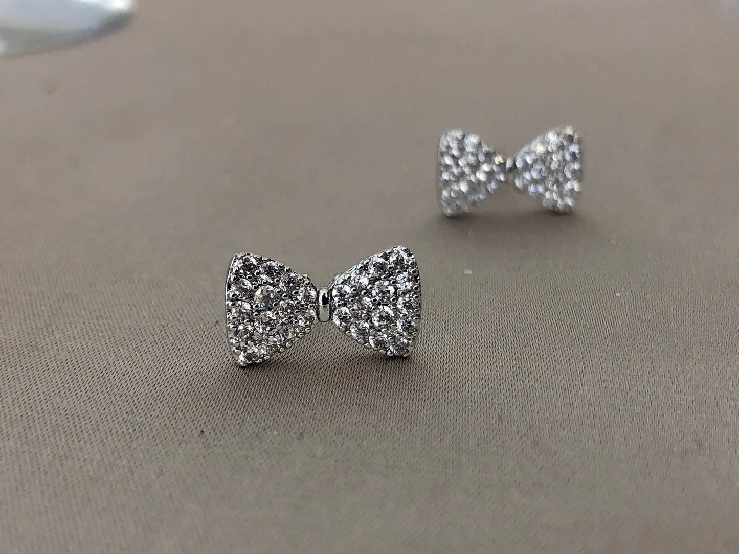 Rhinestone Bow Earrings