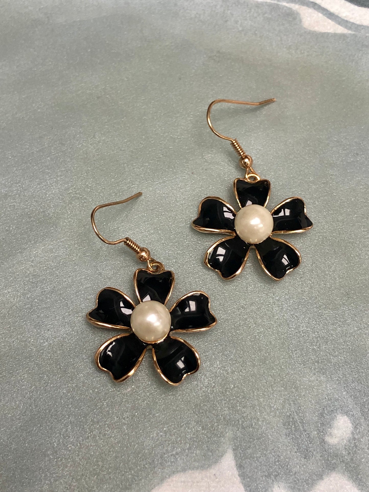 Black Posy Earrings