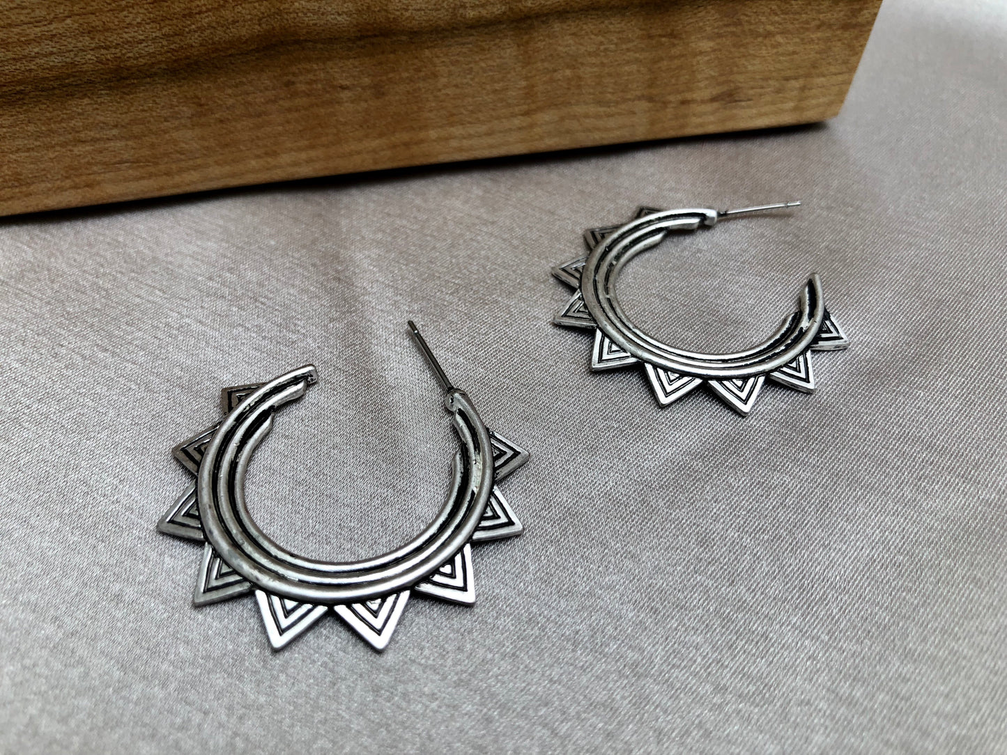 Spiked Sun Hoops