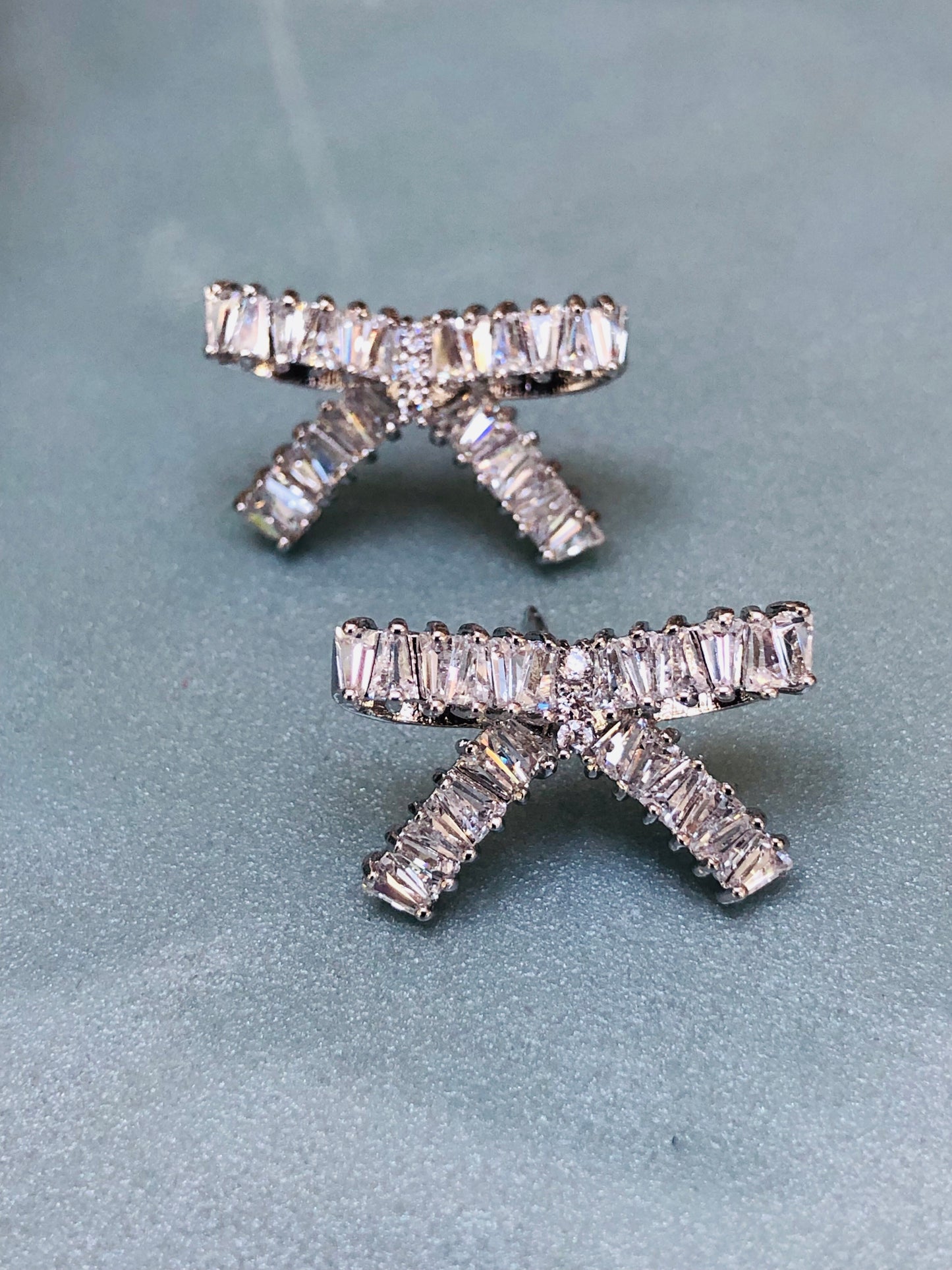 Diamond Bow Earrings