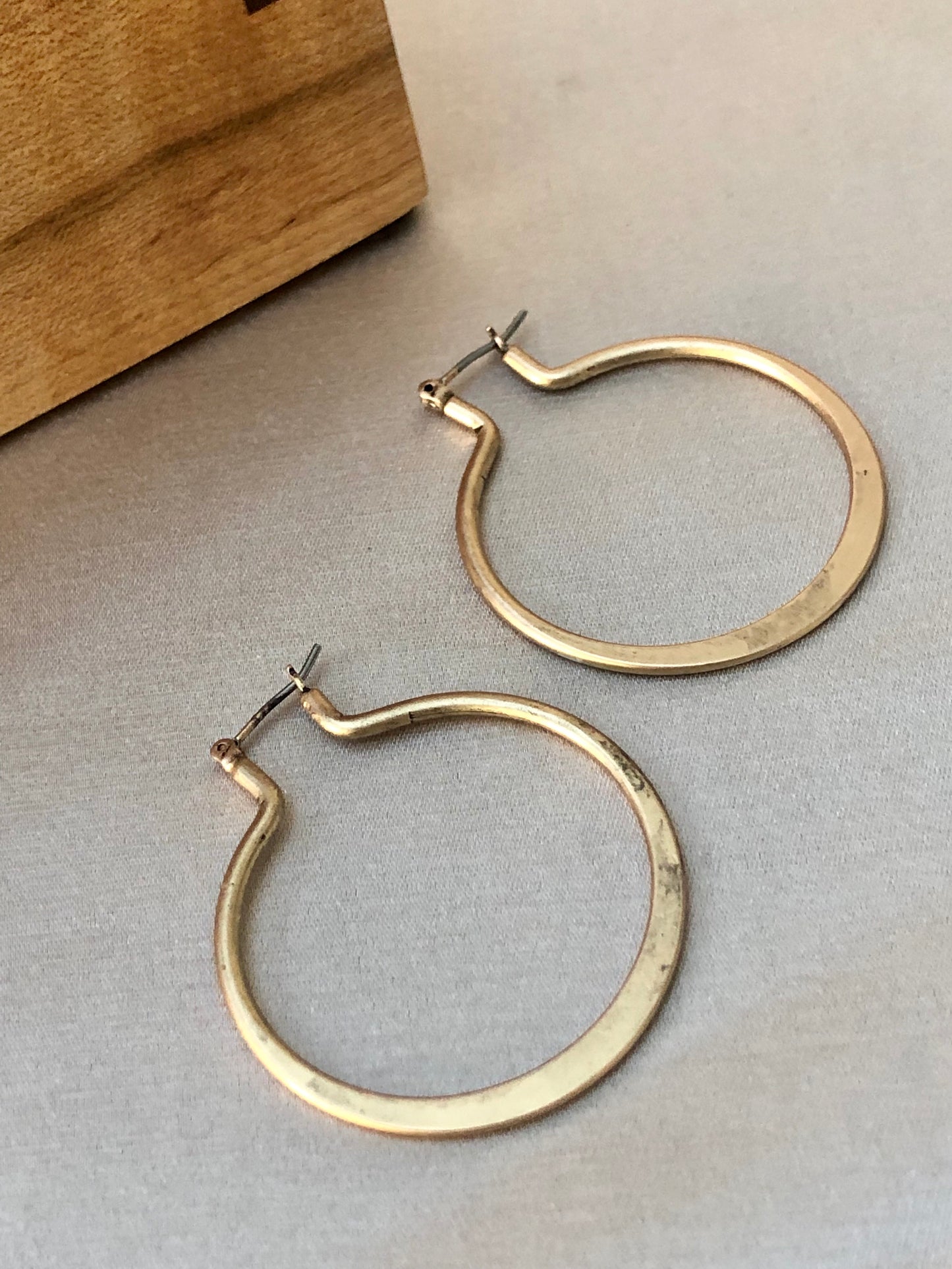 Flat Golden Hoops
