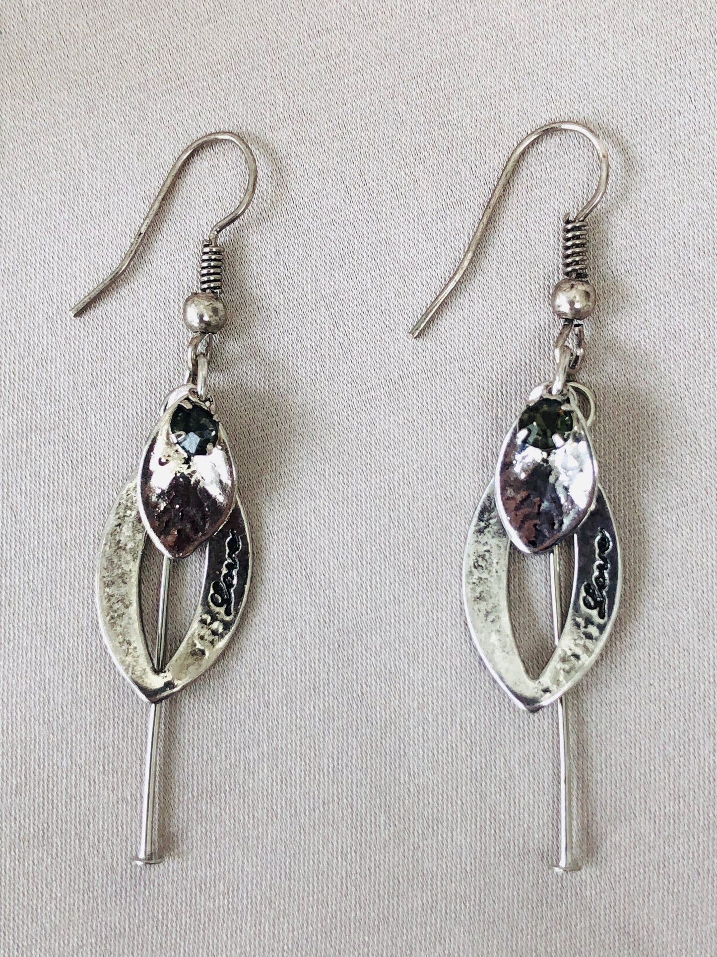 Engraved Love Earrings