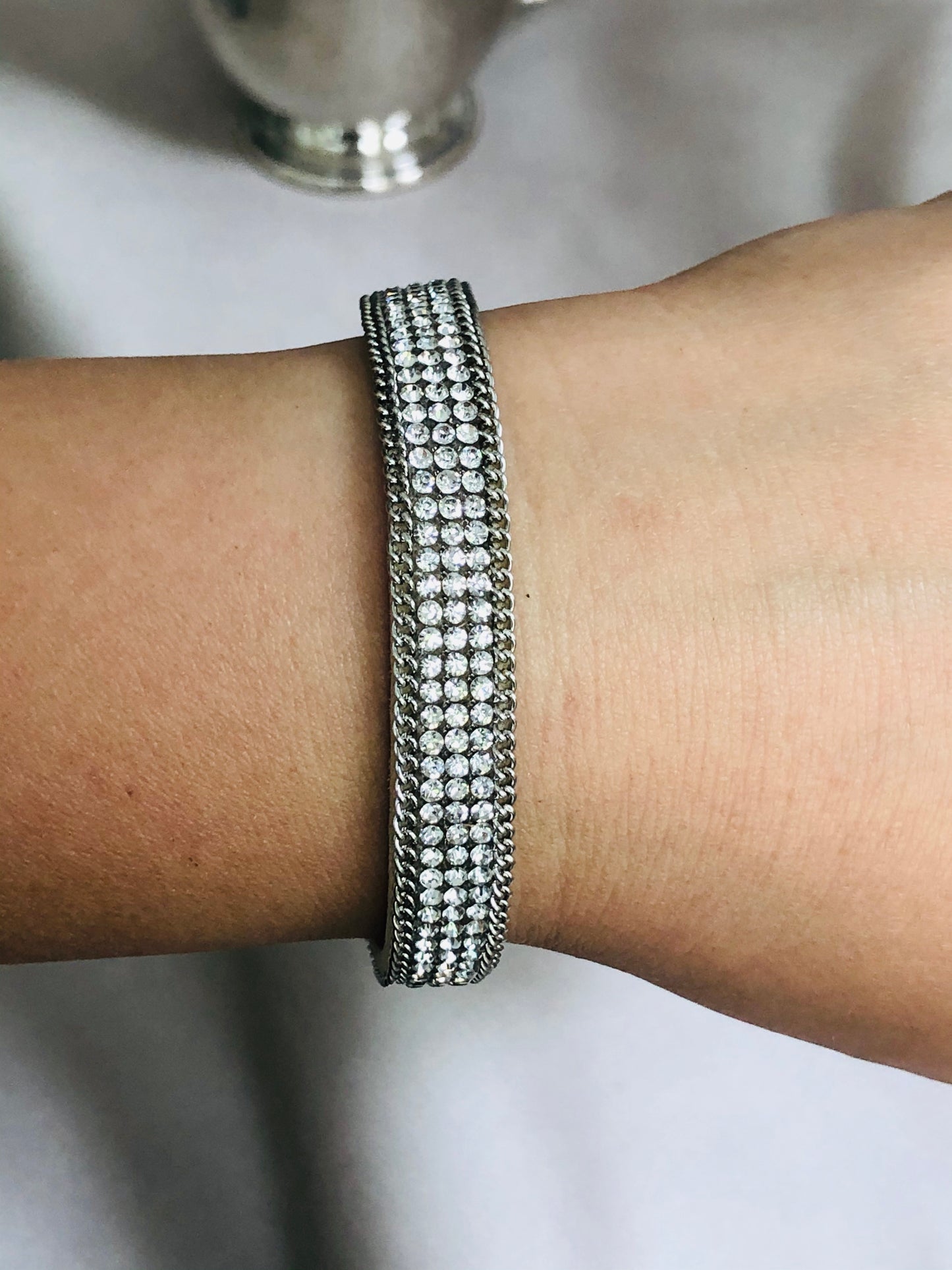 Cream Rhinestone Bracelet