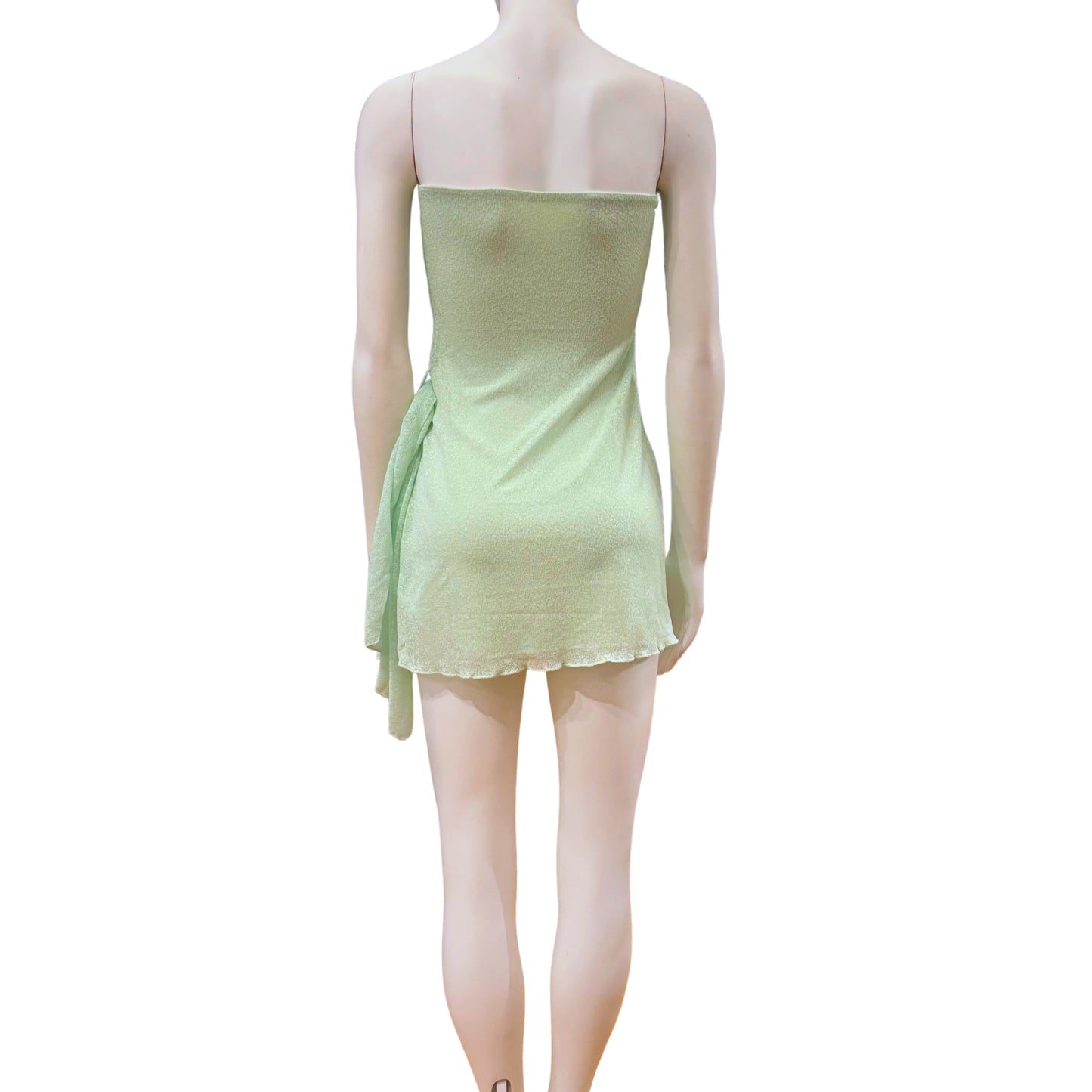 Gauzy Strapless Mini Dress with Sash