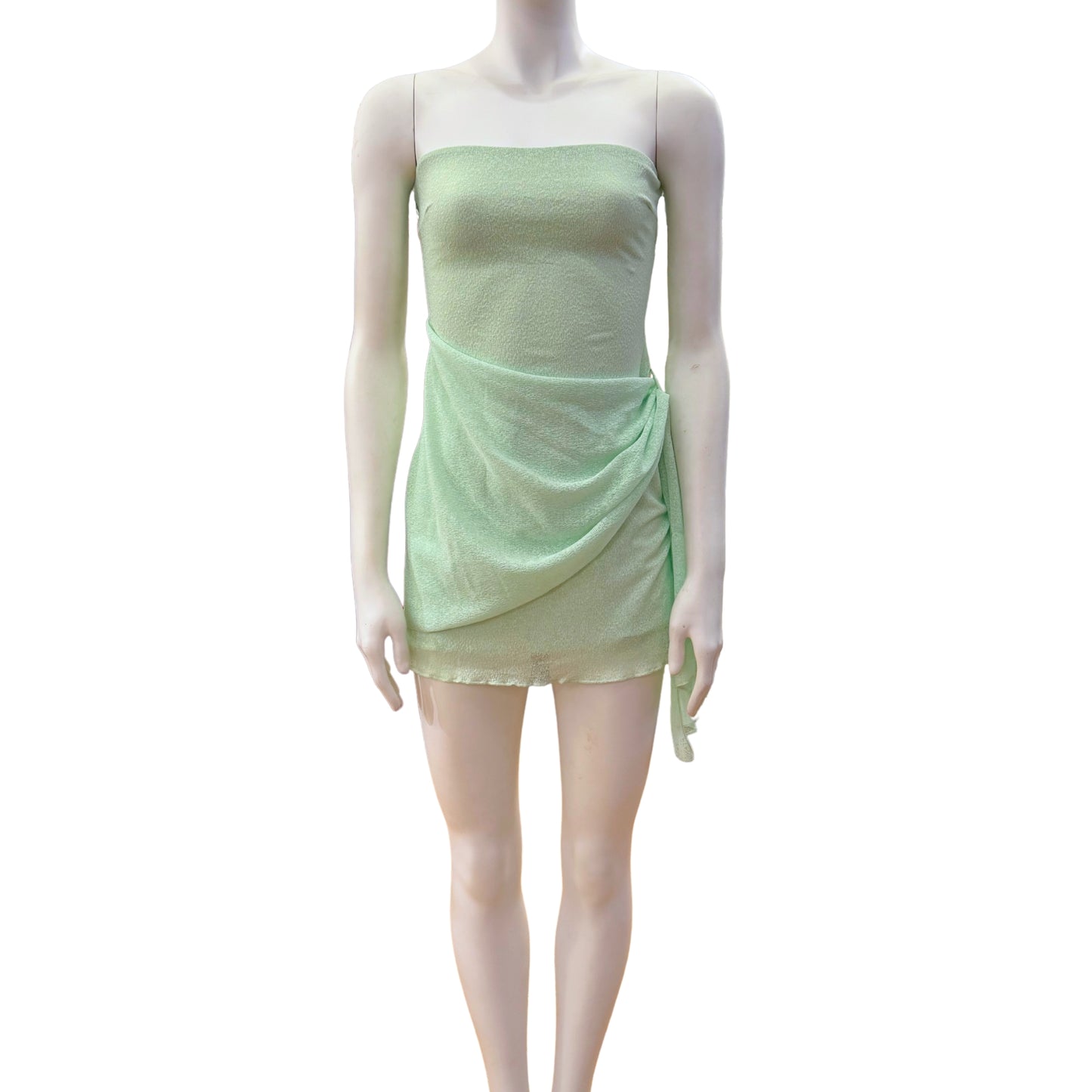 Gauzy Strapless Mini Dress with Sash