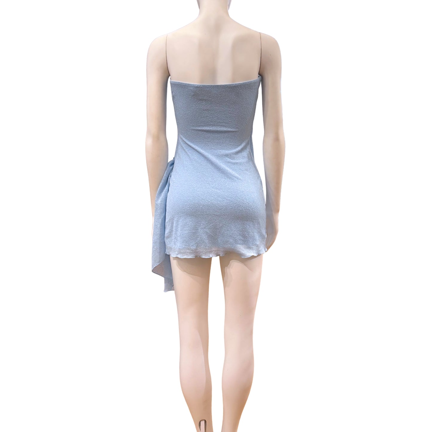 Gauzy Strapless Mini Dress with Sash