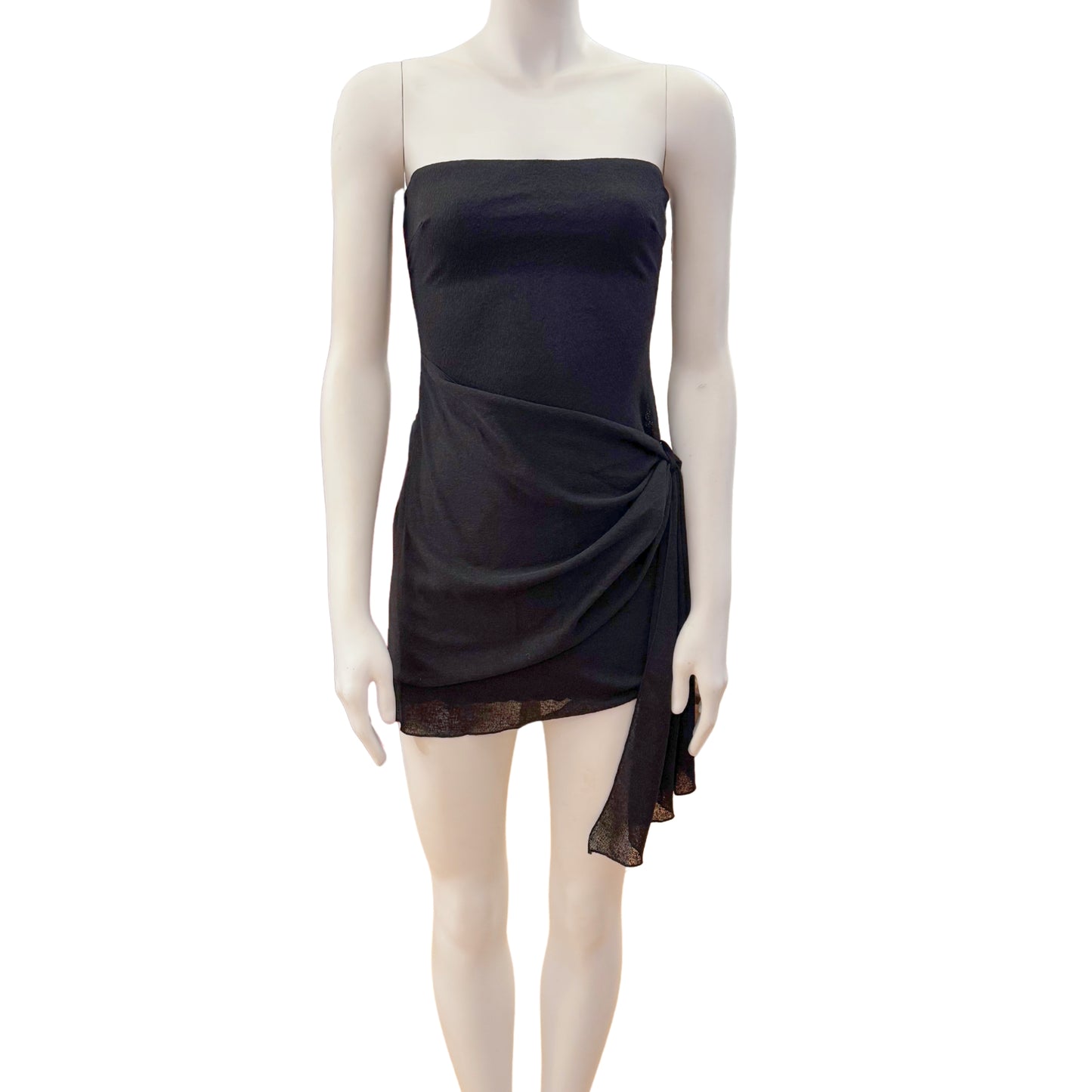 Gauzy Strapless Mini Dress with Sash