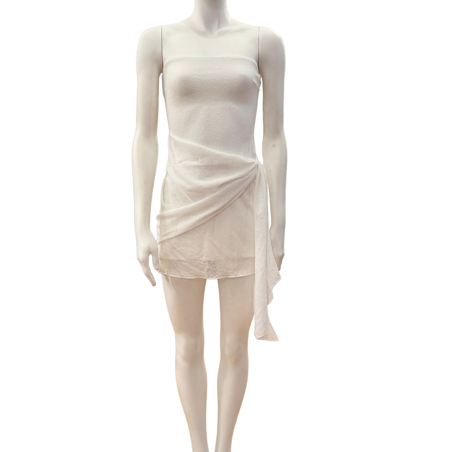 Gauzy Strapless Mini Dress with Sash