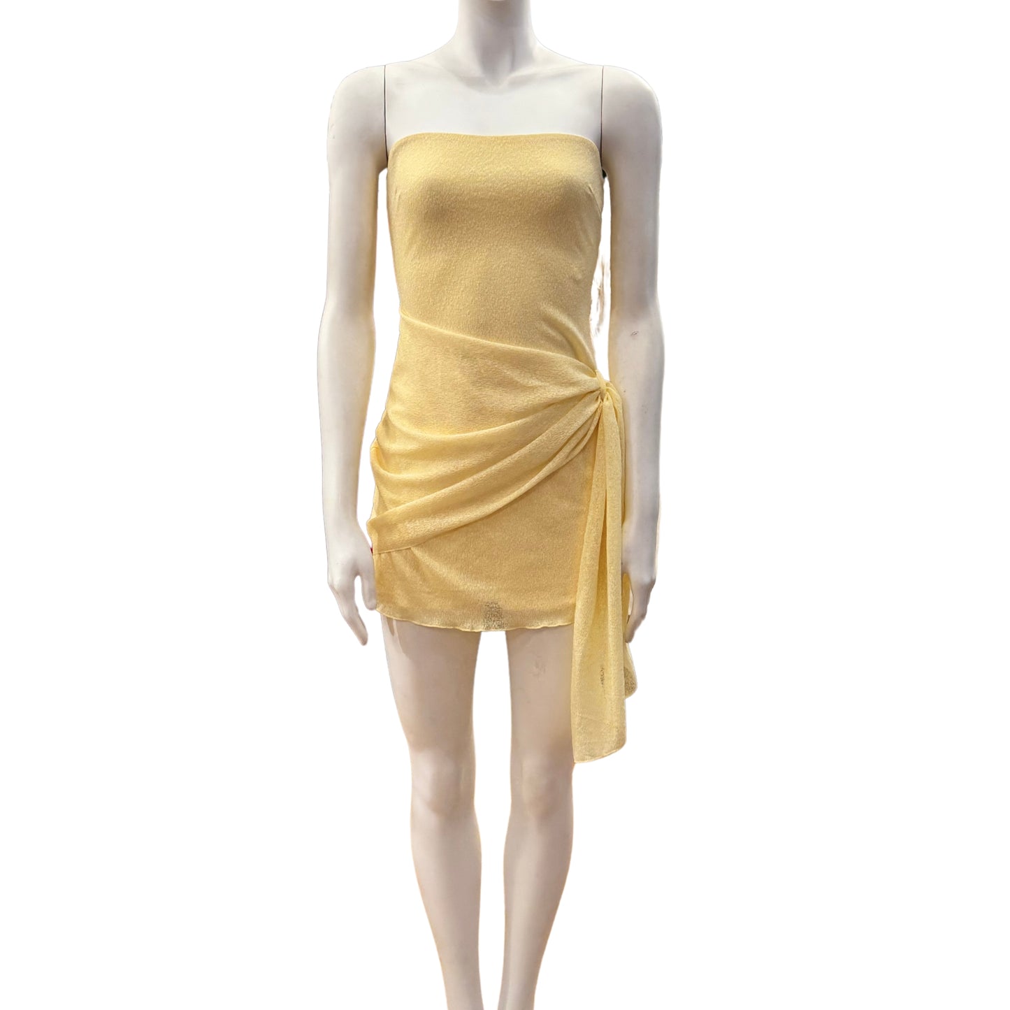 Gauzy Strapless Mini Dress with Sash