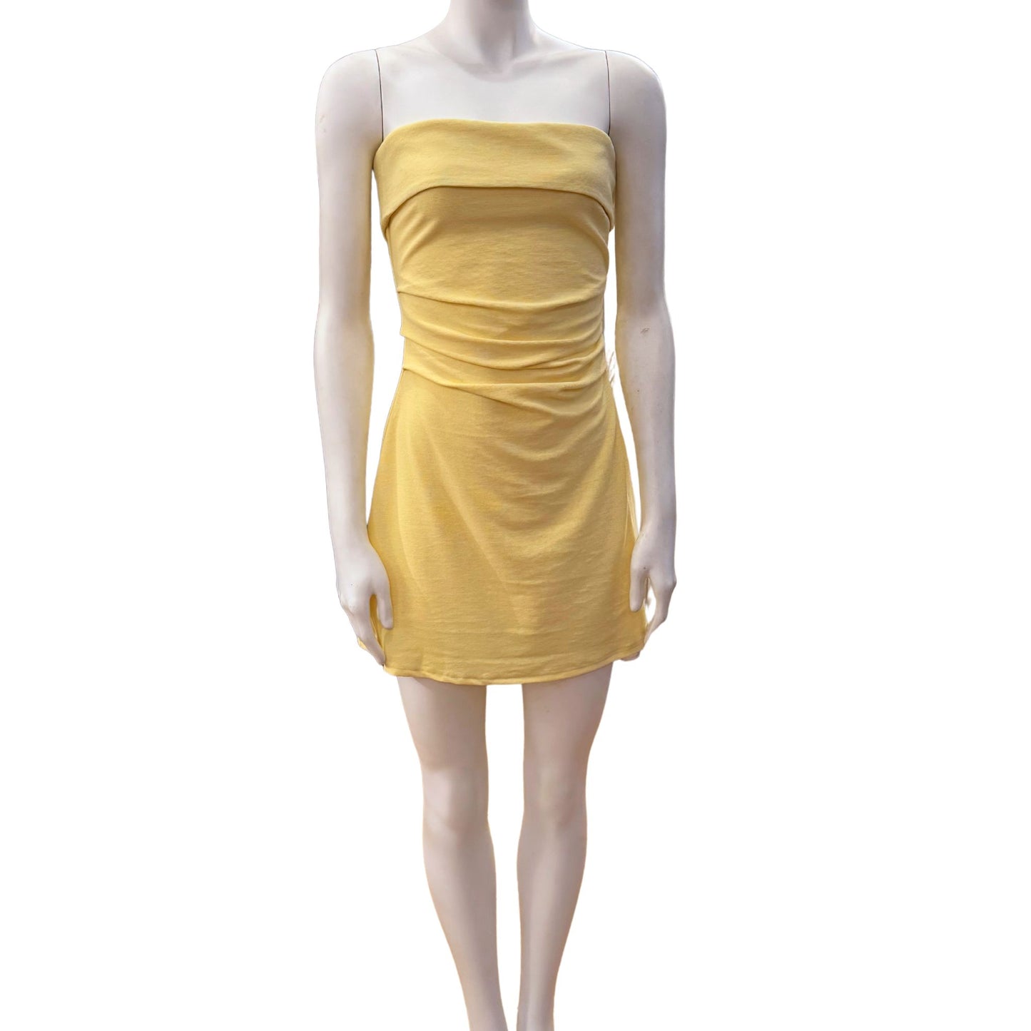 Strapless Pleated Mini Dress