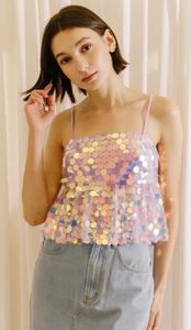 Sequined Baby Doll Top