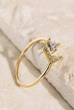 Load image into Gallery viewer, Brass Pave Cubic Zirconia Arrow Ring
