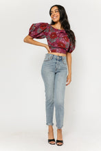 Load image into Gallery viewer, Poinsettia Puff Sleeve Top
