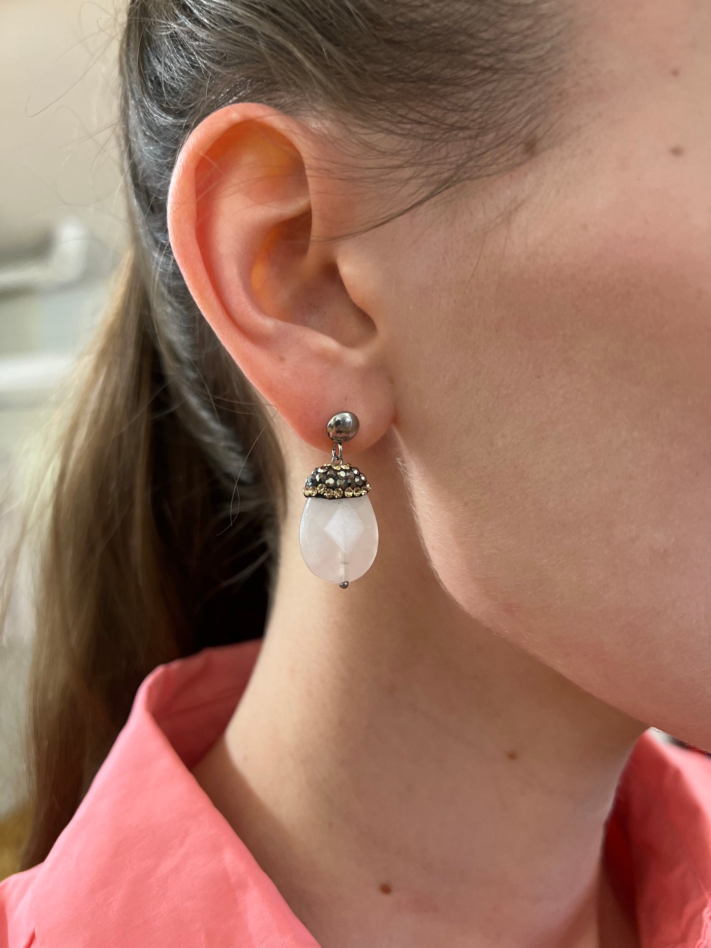 Quartz Drop Earrings