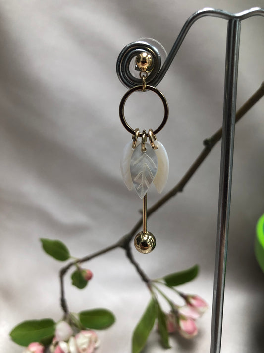 Pearly Leaf Earrings