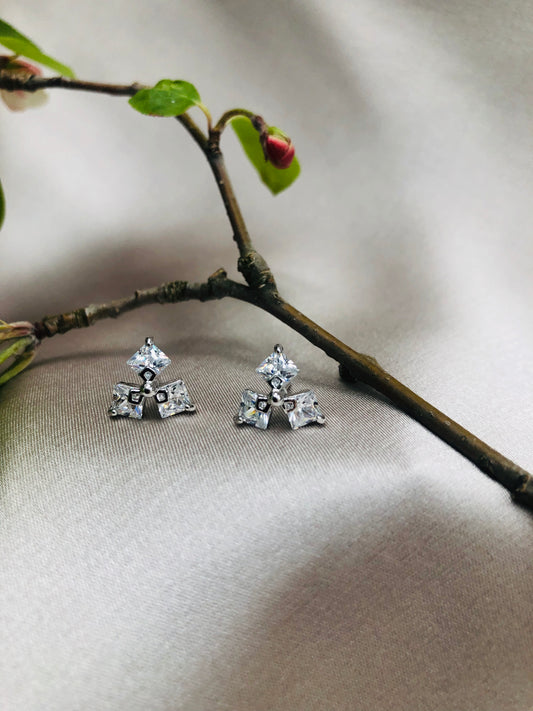 Glassy Silver Studs