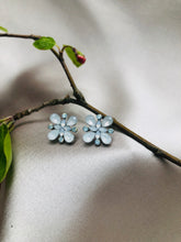 Load image into Gallery viewer, Blue Clouded Gem Earrings
