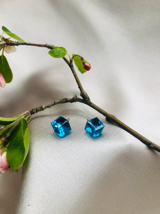 Blue Glassy Studs