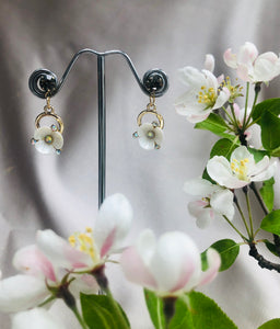 Cute White Flowery Earrings