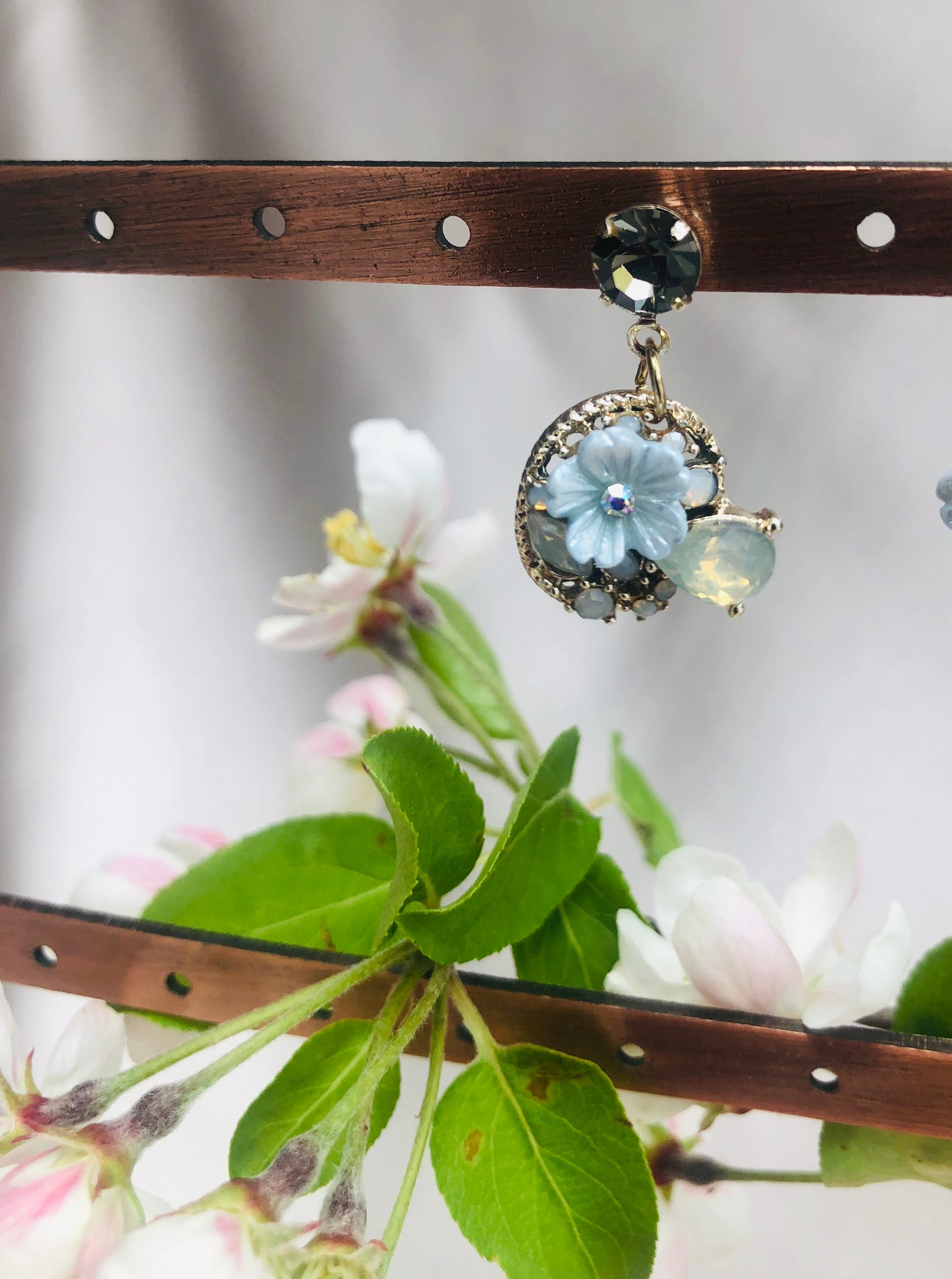 Blue Flowery Earrings