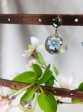 Load image into Gallery viewer, Blue Flowery Earrings
