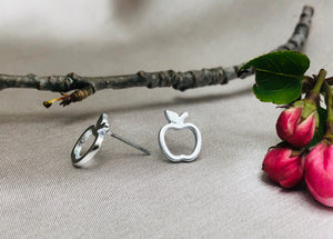 Silver Apple Earrings