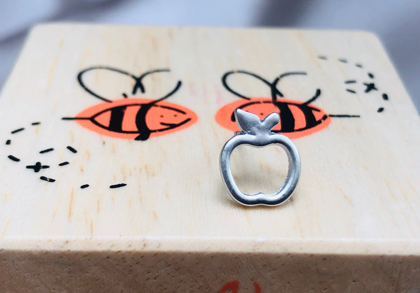 Silver Apple Earrings