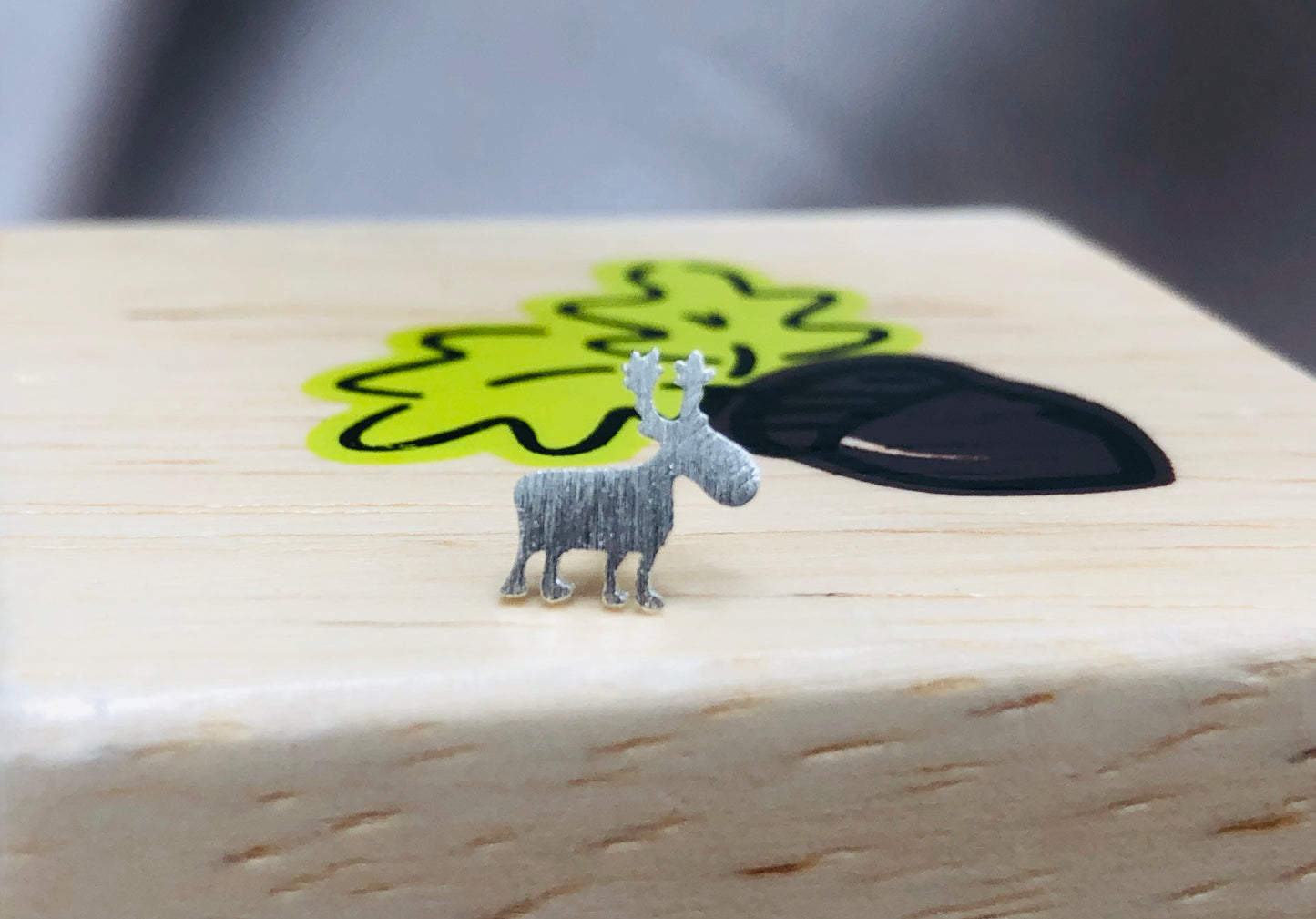 Sterling Silver Moose Earrings