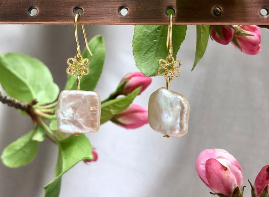 Pink Pearl Earrings