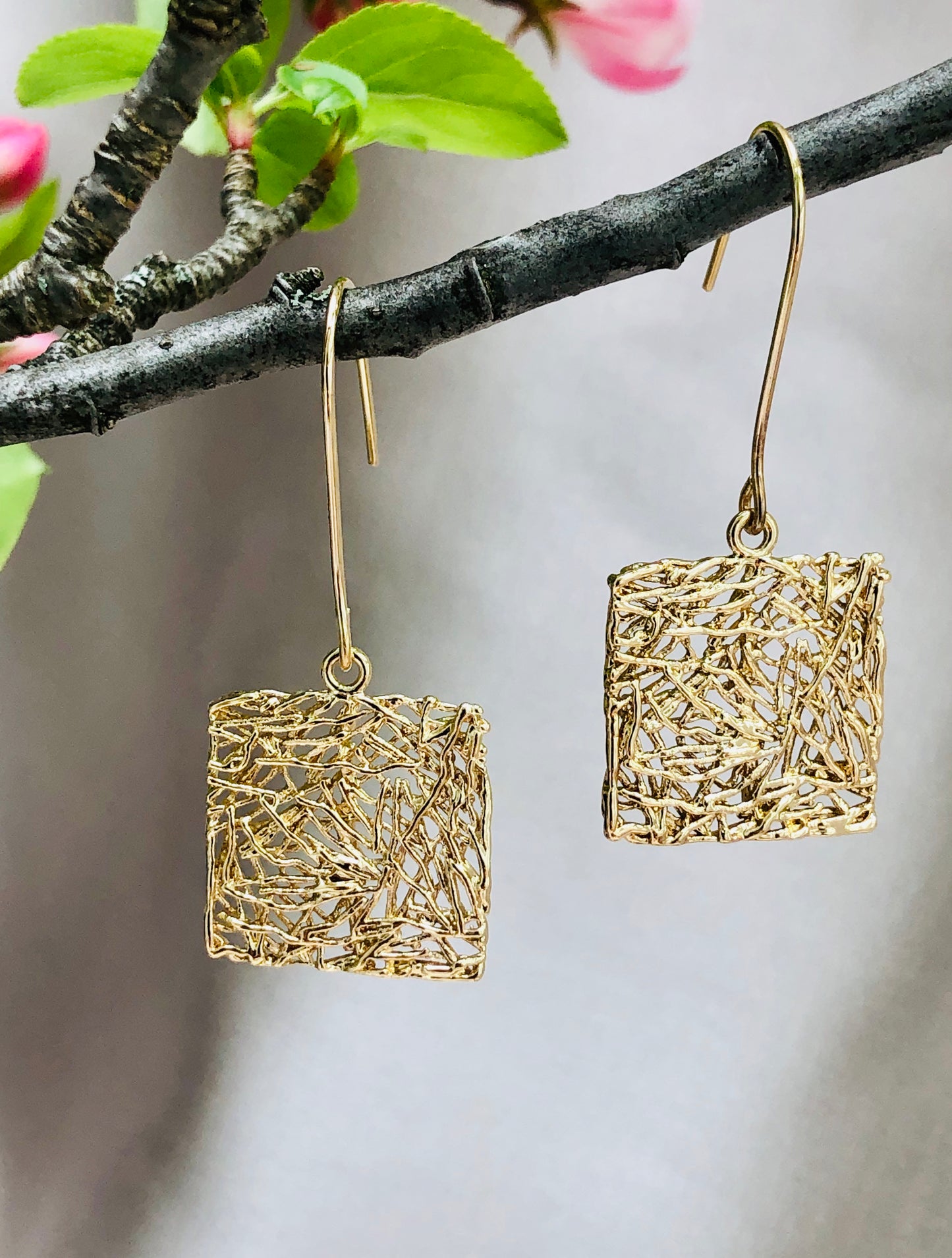 Woven Golden Earrings