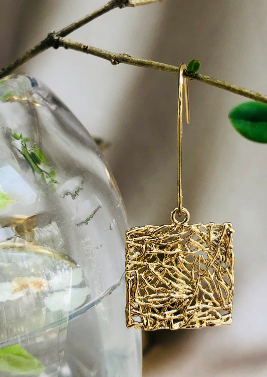 Woven Golden Earrings