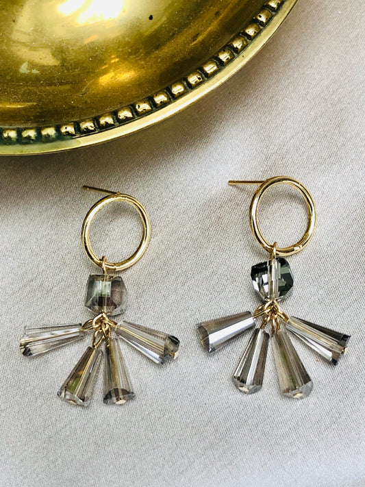 Grey Glassy Earrings