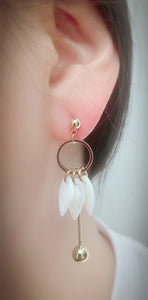 Pearly Leaf Earrings