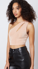 Load image into Gallery viewer, Apricot One Shoulder Front slit Top
