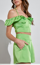 Load image into Gallery viewer, Green Ruffle Halter Top
