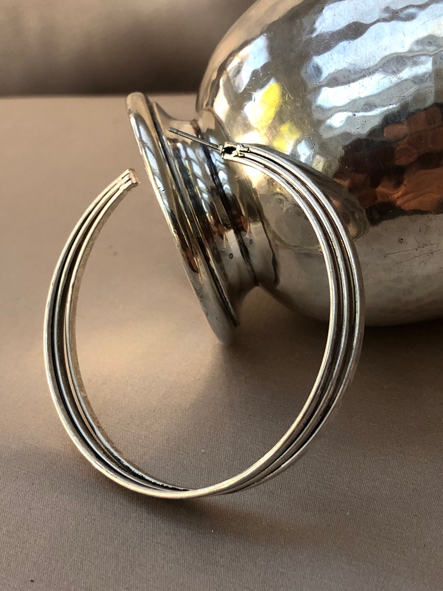 Layered Silver Hoops