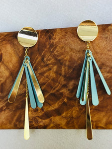 Shower of Blue and Gold Earrings
