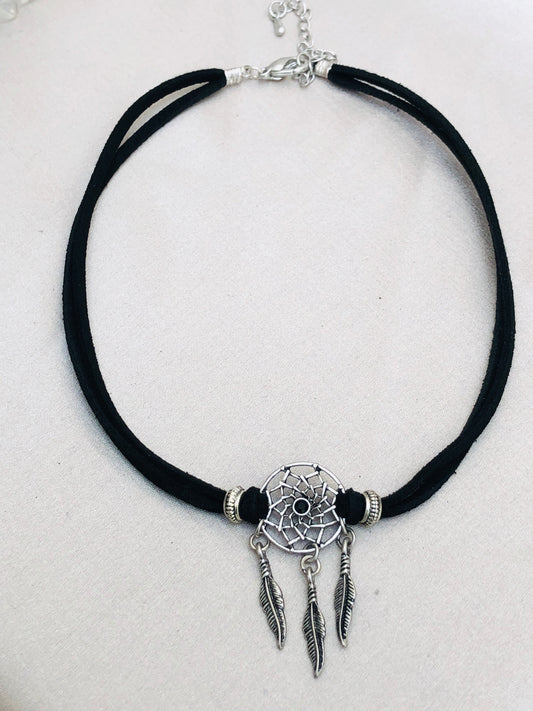 Silver Dream Catcher Choker