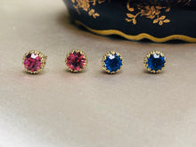Load image into Gallery viewer, Diamond Studs in Pink or Blue
