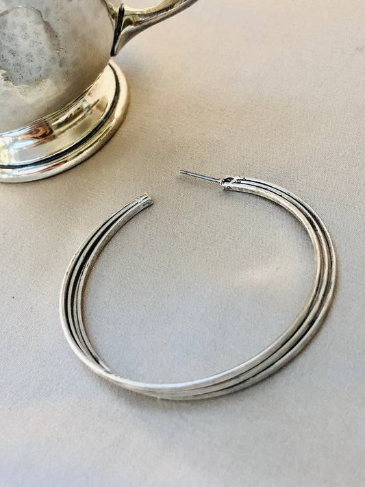 Layered Silver Hoops