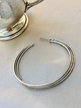 Load image into Gallery viewer, Layered Silver Hoops
