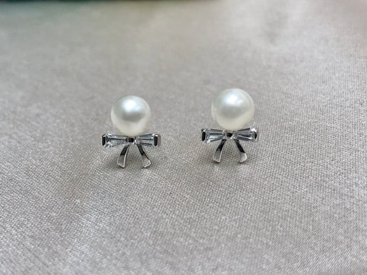 Silver Bow Earrings