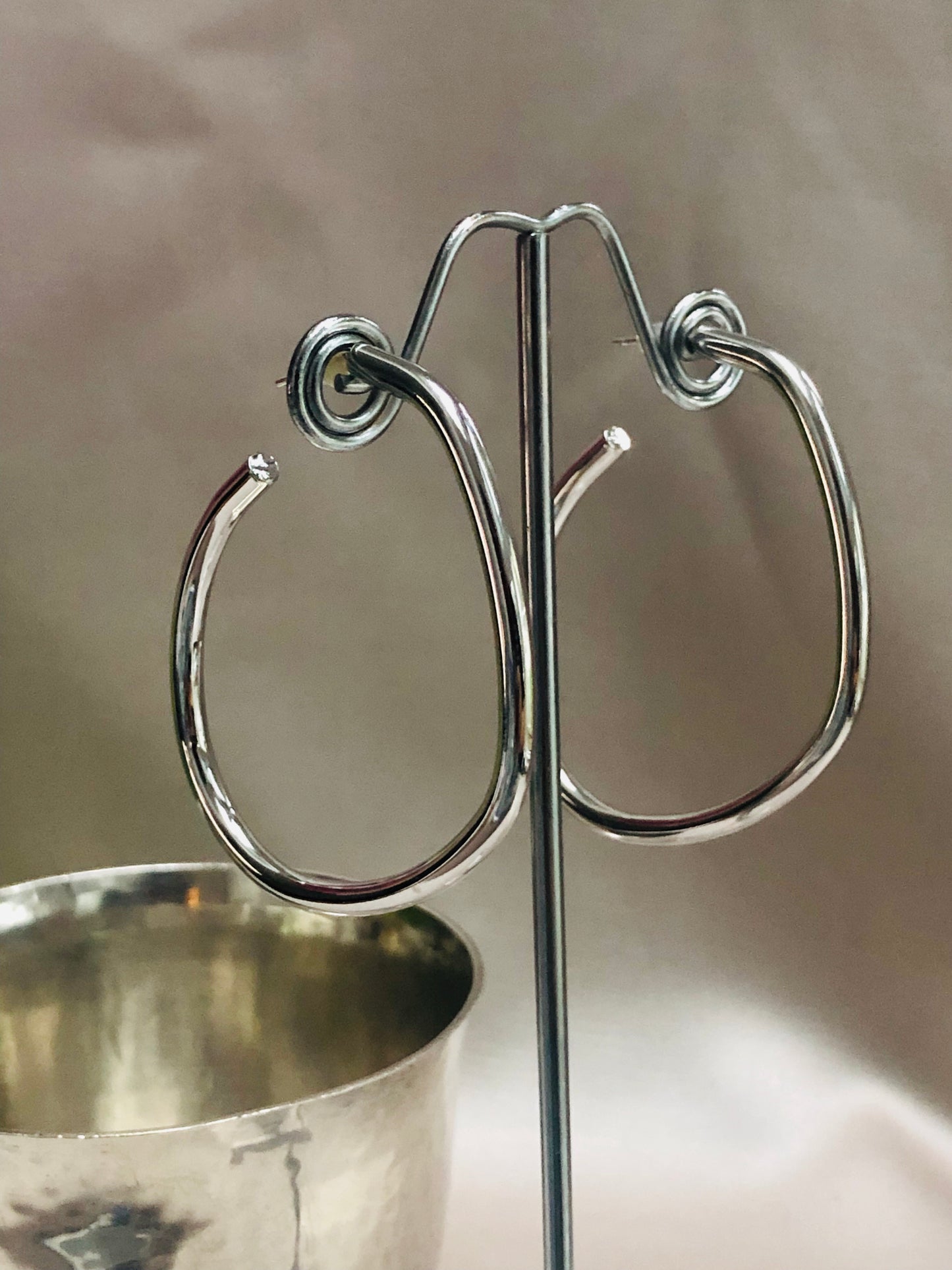 Forged Silver Hoops