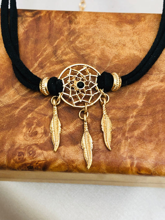Gold Dream Catcher Choker