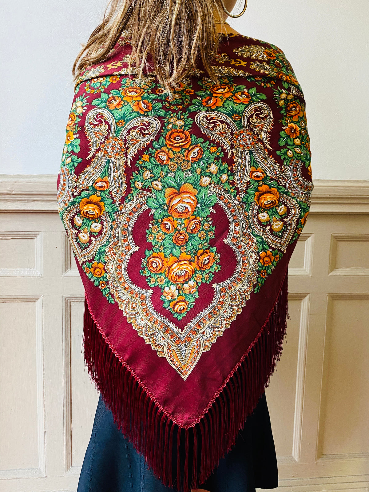Fringed Holiday Scarf
