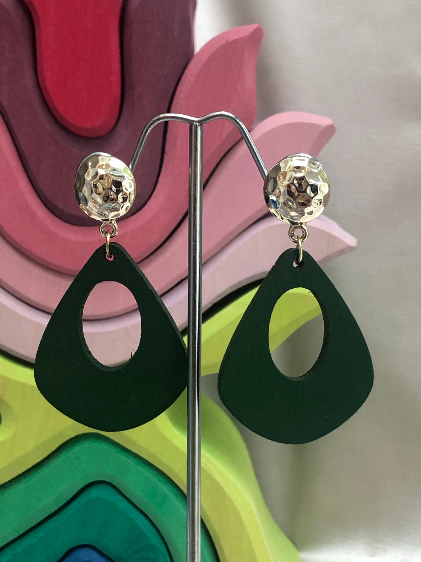 Abstract Emerald Earrings