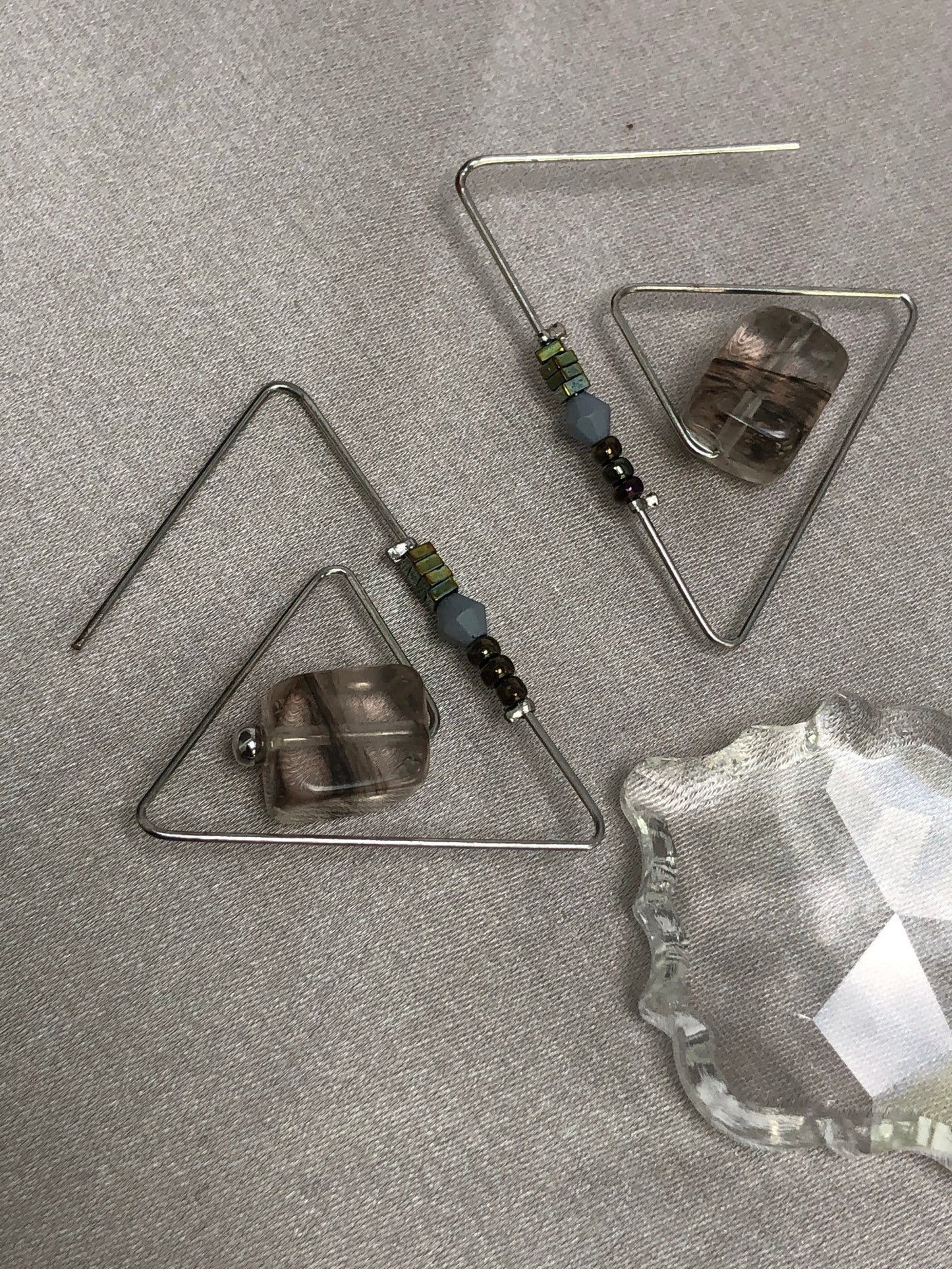 Beaded Triangle Earrings