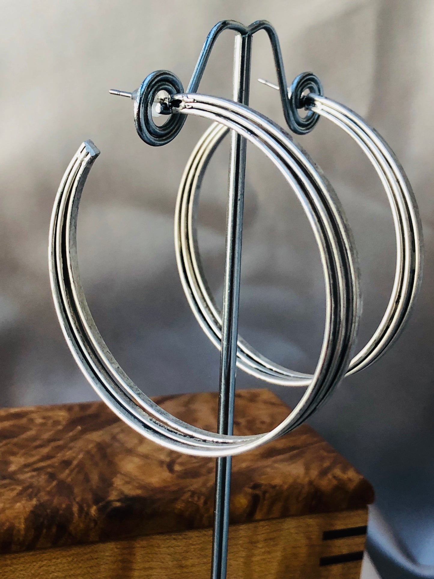 Layered Silver Hoops